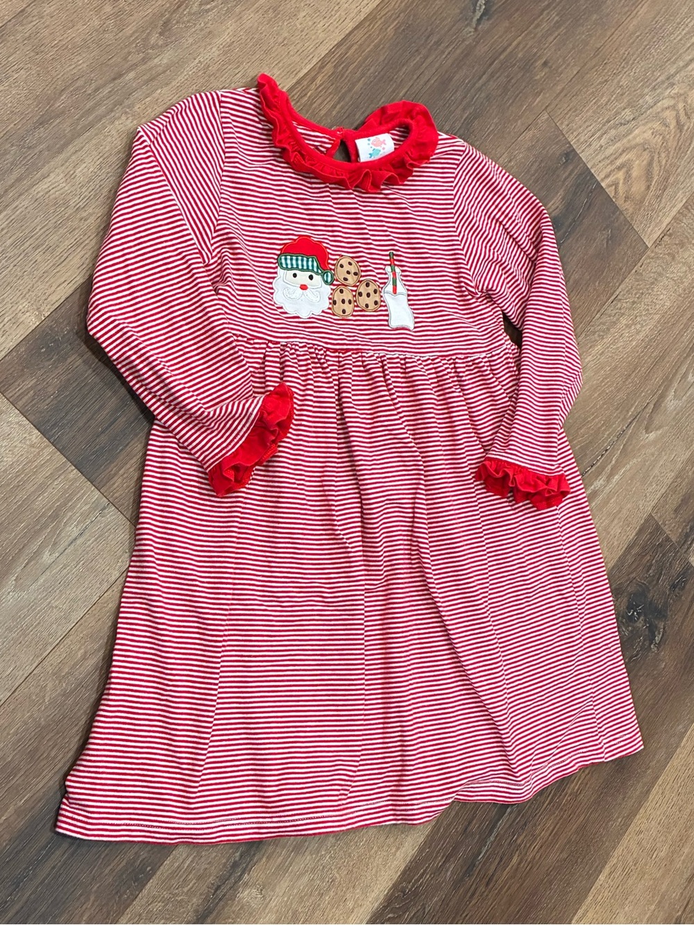 Stitchy Fish Red Stripe Christmas Dress Holiday Santa Milk Holiday 7 Girl - Picture 2 of 11